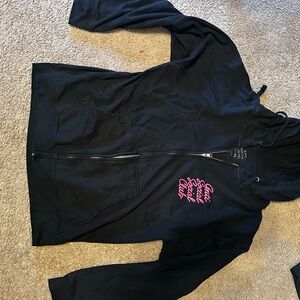 Anti Social Social Club Black Jacket with Pink Logo